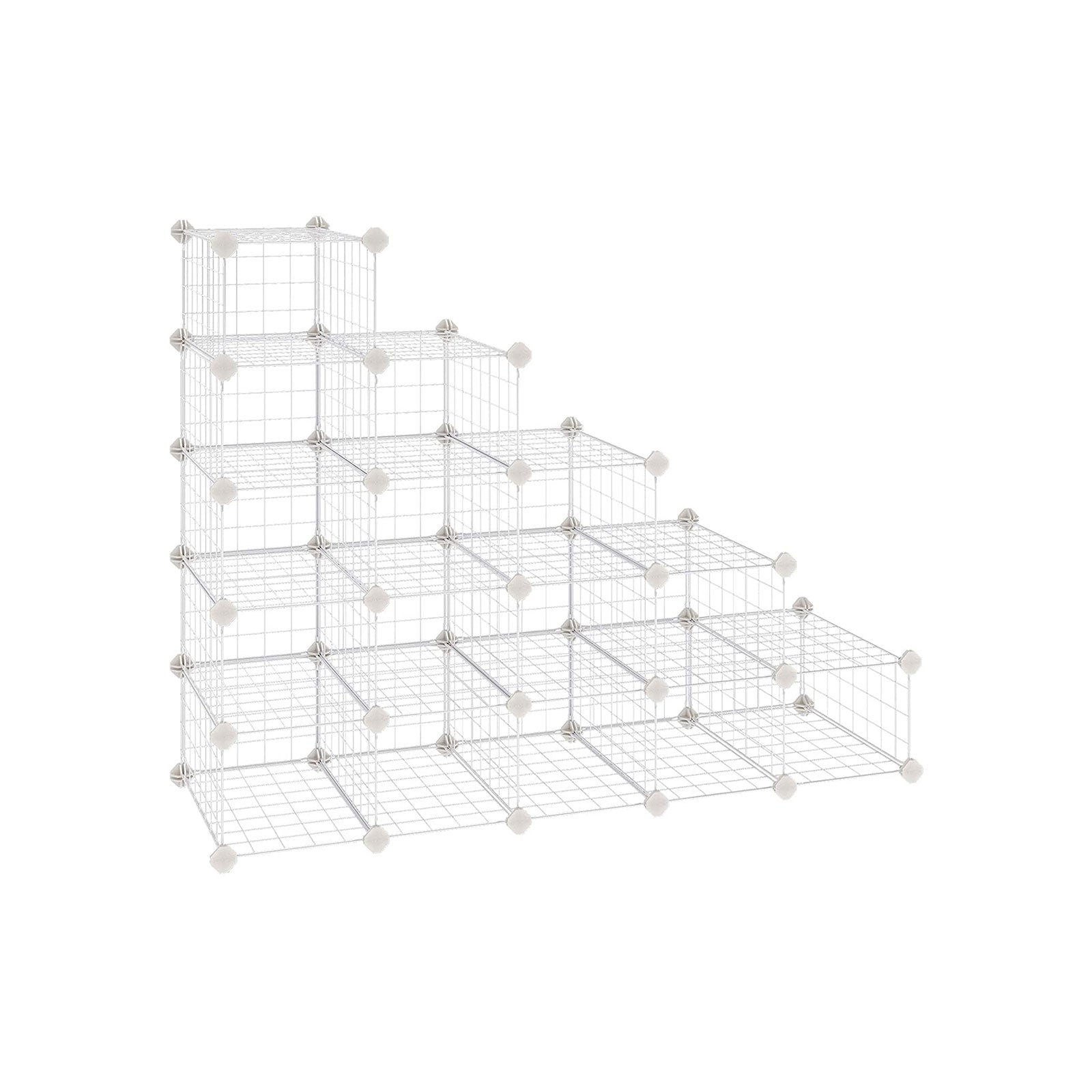 SONGMICS Scaffale Portaoggetti a 16 Cubi in Rete Metallica